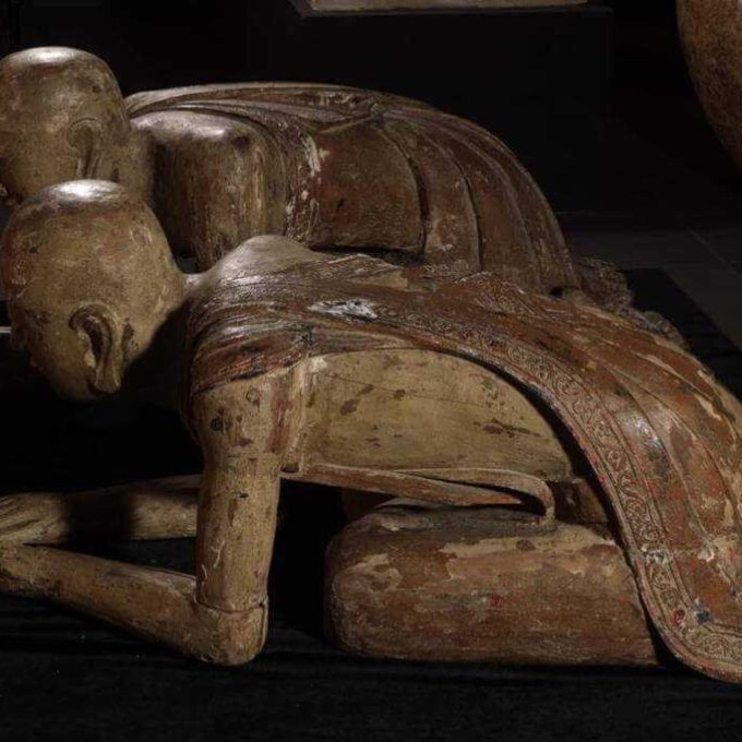 Conjunto de dos monjes de Birmania - Galería F. Cervera - AS-021