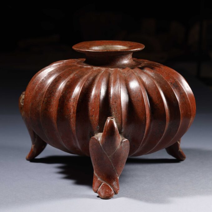 Vaso de terracota con aves - Galería F. Cervera - PC-295