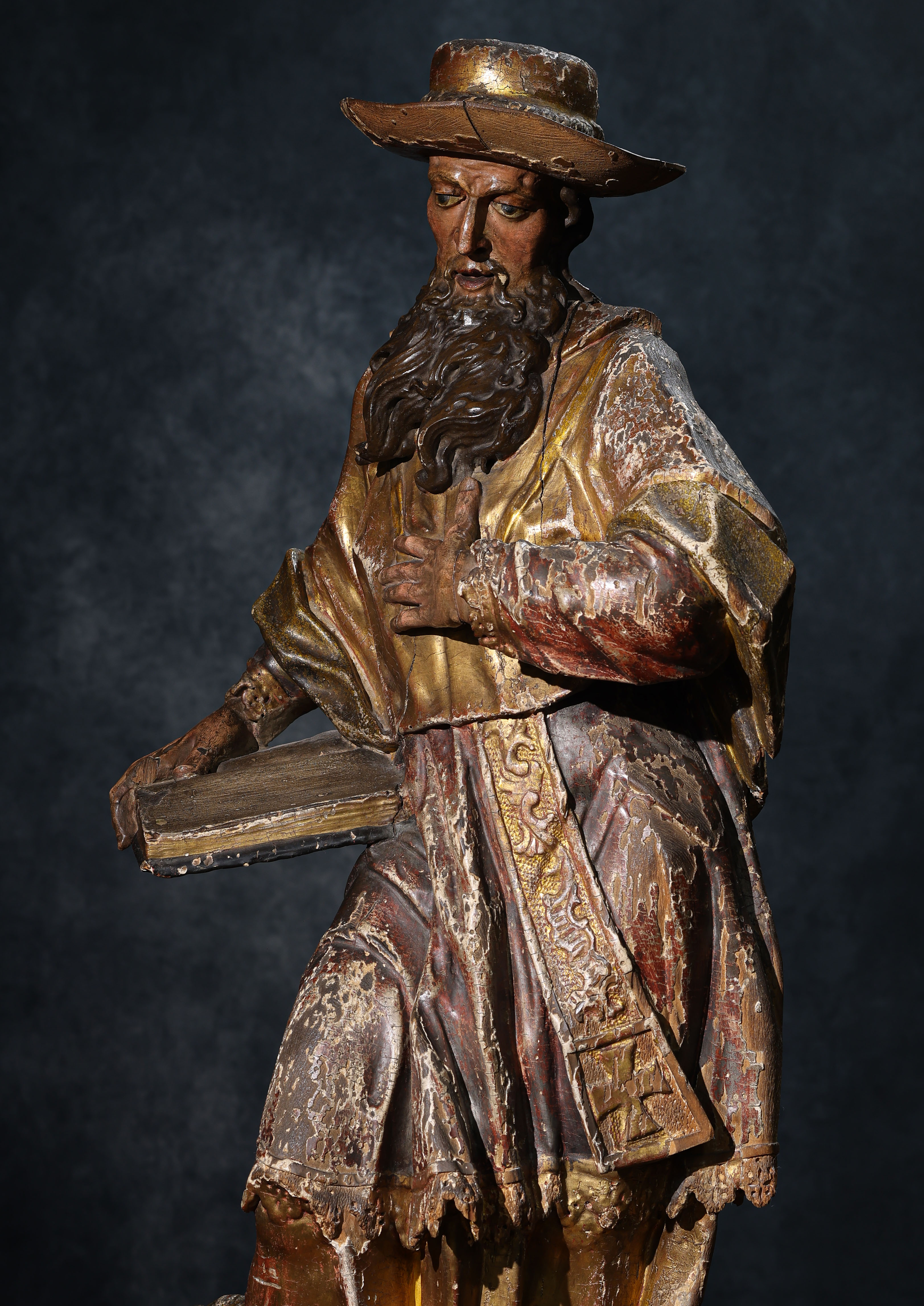 Gran figura tallada de San Jerónimo en madera de tilo, vista 2, Europa, siglos XVII–XVIII – Galería F. Cervera