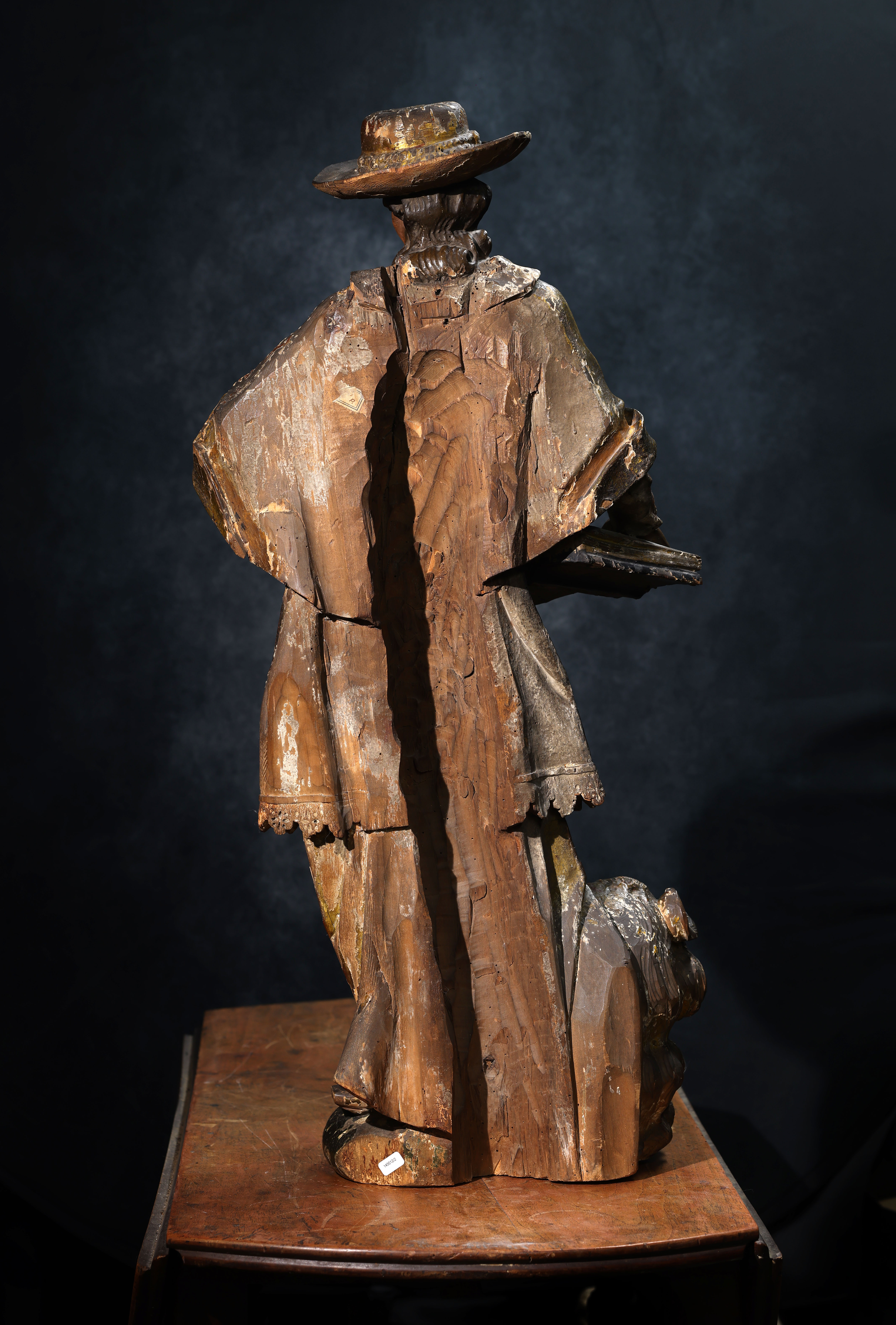 Gran figura tallada de San Jerónimo en madera de tilo, vista 4, Europa, siglos XVII–XVIII – Galería F. Cervera