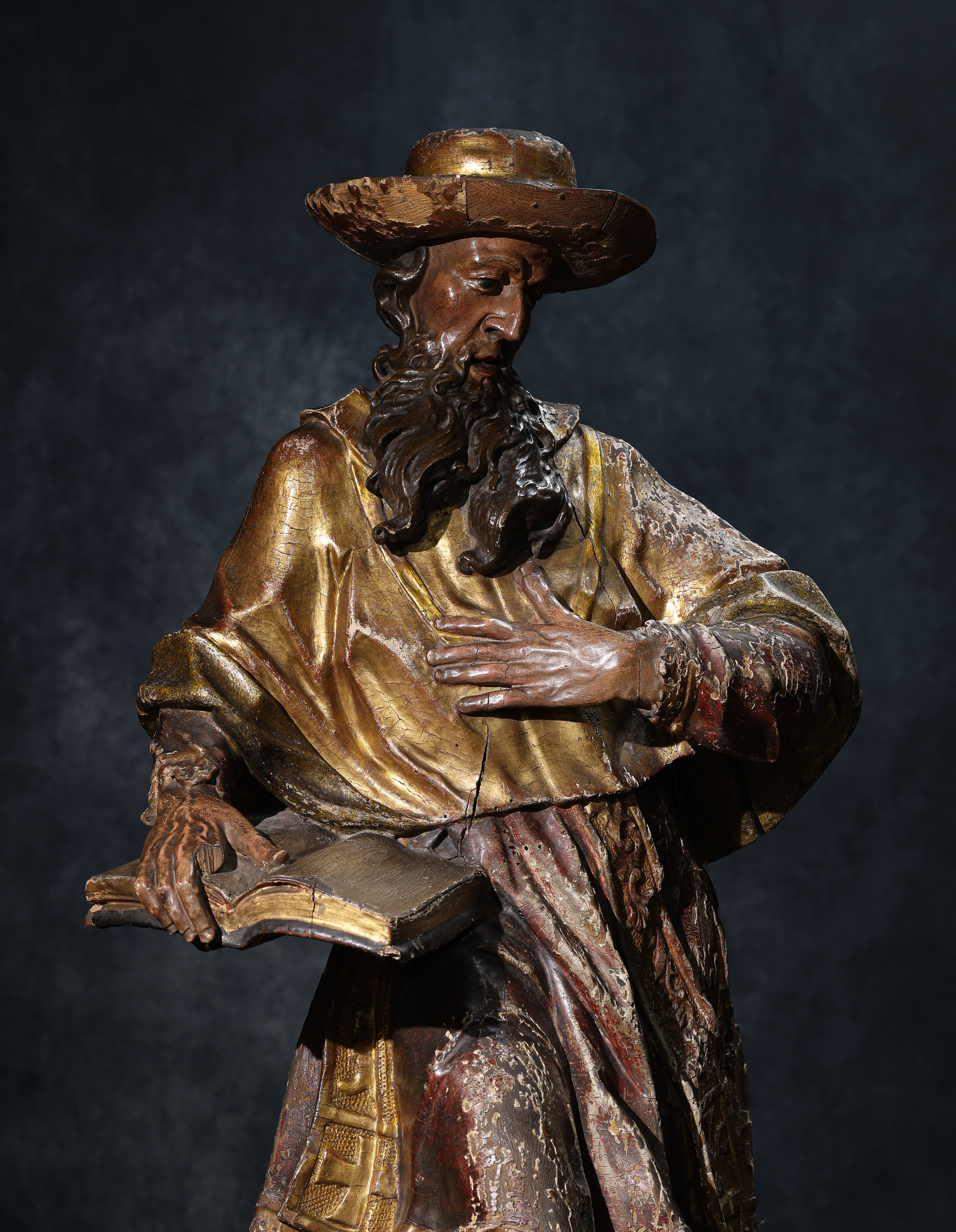Gran figura tallada de San Jerónimo en madera de tilo, vista 6, Europa, siglos XVII–XVIII – Galería F. Cervera
